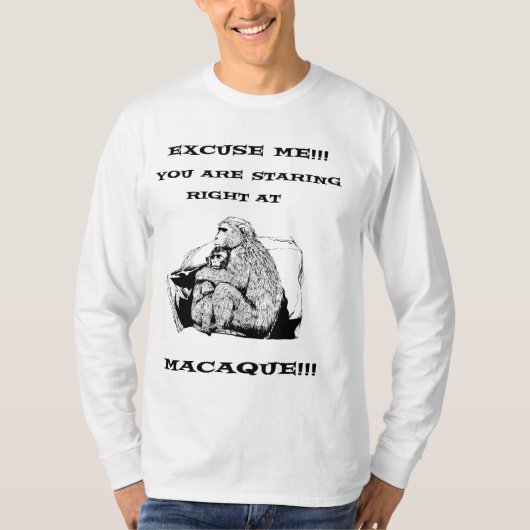 offensieve humor Funny Macaque aap T-shirt (Voorkant)