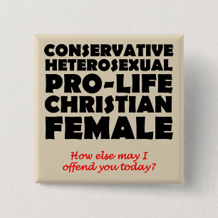 Offensieve Prolife Vrouwelijke Christelijke Knoop Vierkante Button 5,1 Cm