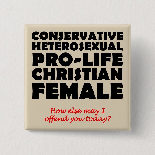 Offensieve Prolife Vrouwelijke Christelijke Knoop Vierkante Button 5,1 Cm (Voorkant)