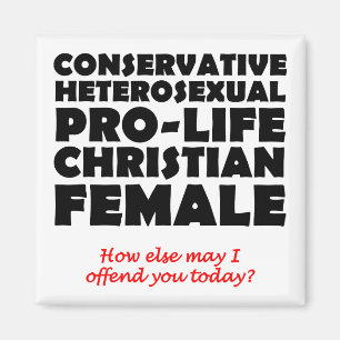 Offensive Prolife Femme Christian Fridge Magnet