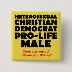 Offente Democraat Male Christelijke Button Pin