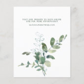 Offerte over botanische eucalyptusbruiloft (Achterkant)