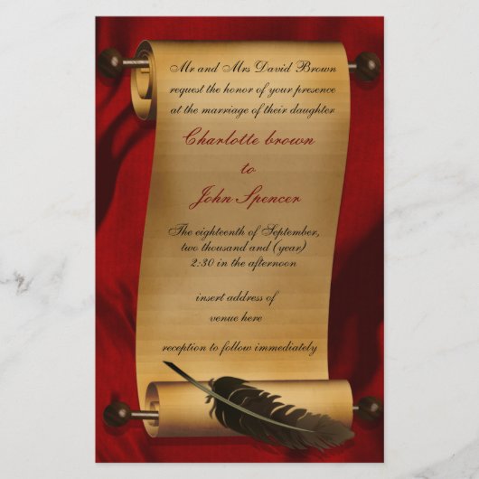 Offerte over Rustic Scroll Red Wedding (Voorkant)