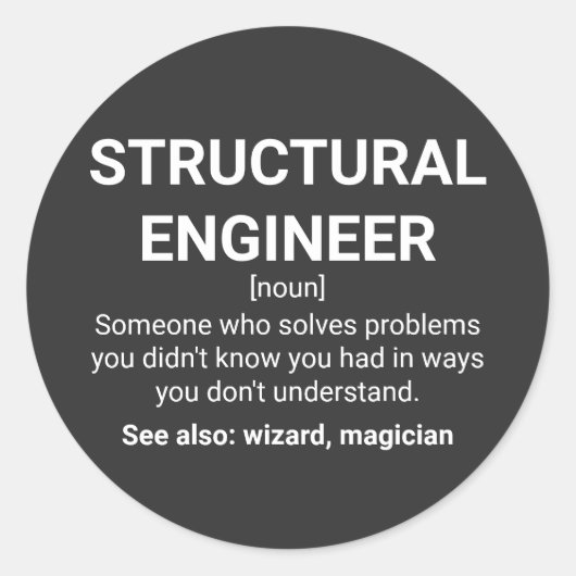 Offerte structurele Humor engineer definitie Ronde Sticker (Voorkant)