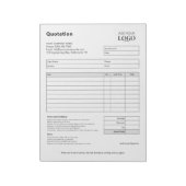 offerteformulier | Zwart-wit minimalistisch citaat Notitieblok (Gedraaid)