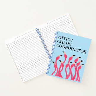Office Chaos Coordinator Funny Flamingos Notitieboek
