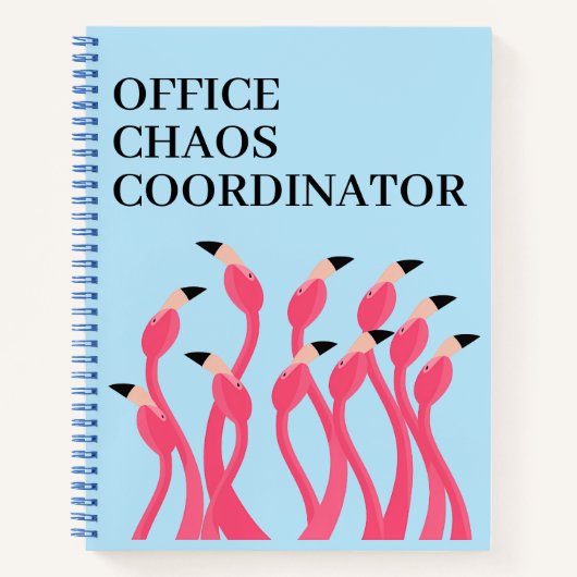 Office Chaos Coordinator Funny Flamingos Notitieboek (Voorkant)