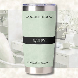 Office Chic Sage Green Desk Accessory Geïsoleerde Drinkbeker