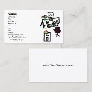 Office est OUVERT Computer Desk Carte de visite Se