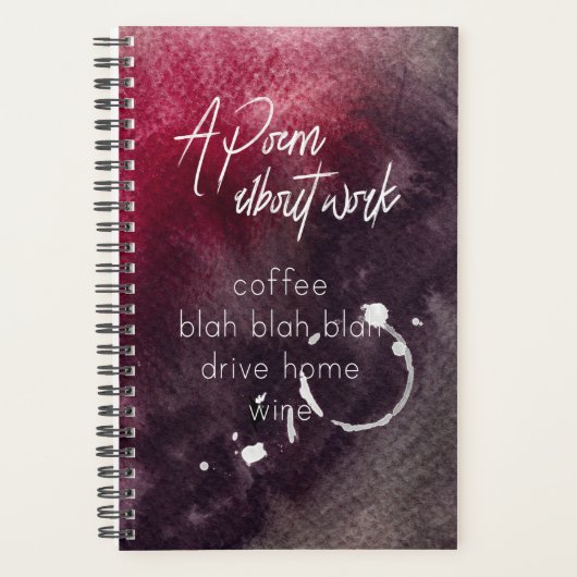 Office Humor Accountant Work Alcohol Wine Funny Planner (Voorkant)