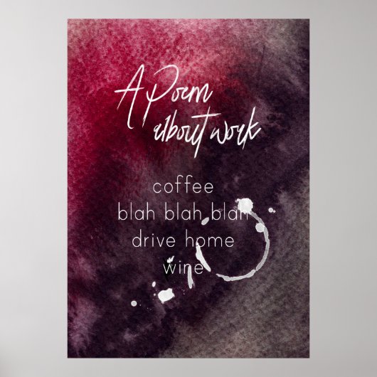 Office Humor Accountant Work Alcohol Wine Funny Poster (Voorkant)