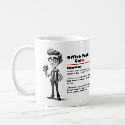 Office Humour Tech Guru Coffee Mug 2 (Gauche)