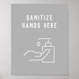 Office Hygiene Sanitize Your Hands Here Poster