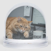 Office Monday, Fun Cats meme Snow Globe Sneeuwbol (Voorkant)