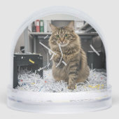 Office Reports Cat, Fun Cats meme Snow Globe Sneeuwbol (Voorkant)