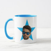 Office TV Show Cadeaux Bureau Blue Star Face Mug (Gauche)
