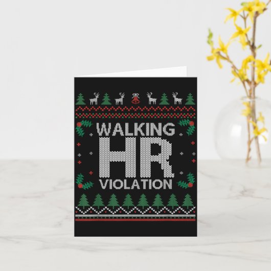Office Ugly Christmas Funny Walking Hr Violation W Kaart (Gele Bloem)