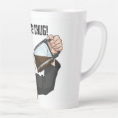 Office Woman Chugging Coffee From Pot Humor Latte Mok (Rechts)