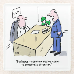 Office Worker wordt door iemand opgemerkt Glazen Onderzetter