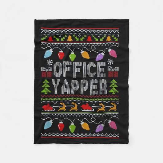 Office Yapper Ugly Sweater Christmas Fleece Deken (Voorkant)