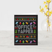 Office Yapper Ugly Sweater Christmas Kaart (Gele Bloem)