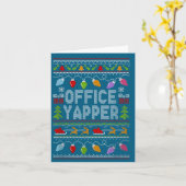 Office Yapper Ugly Sweater Christmas  Kaart (Gele Bloem)