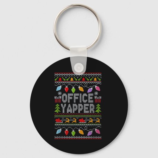 Office Yapper Ugly Sweater Christmas  Sleutelhanger (Voorkant)