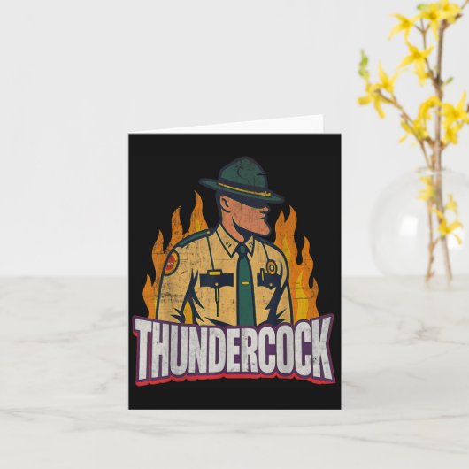 Officer Sergeant Cius Thunder Bodycam Funny Meme  Kaart (Gele Bloem)