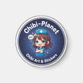 Official Chibi-Planet logo: sassy nursing magnet (Devant)