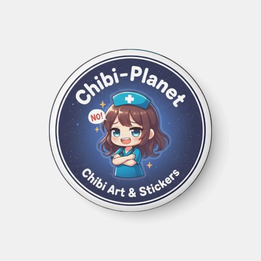 Official Chibi-Planet logo: sassy nursing magnet Magneet (Voorkant)