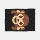 Official Emoji Monkey Holding Ears Yellow Smile Fa Fleece Deken (Voorkant (Horizontaal))