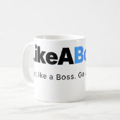 Official LikeABoss.fun Minimalist Logo Mug (Devant gauche)