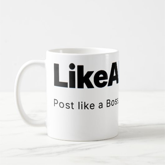 Official LikeABoss.fun Minimalist Logo Mug (Gauche)