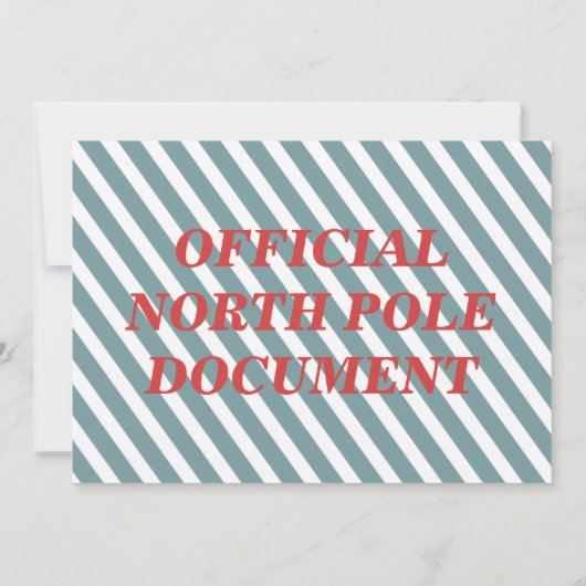 Official North Pole Elf Adoption Certificate Kaart (Achterkant)