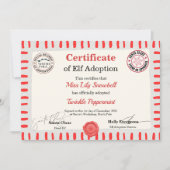 Official North Pole Elf Adoption Certificate Kaart (Voorkant)