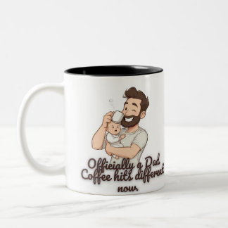 Officially a Dad Coffee Mug – Funny New Dad Gift  Tweekleurige Koffiemok