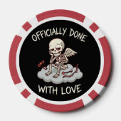 Officially Done With Love Skeleton Cupid Design Poker Chips (Achterkant)