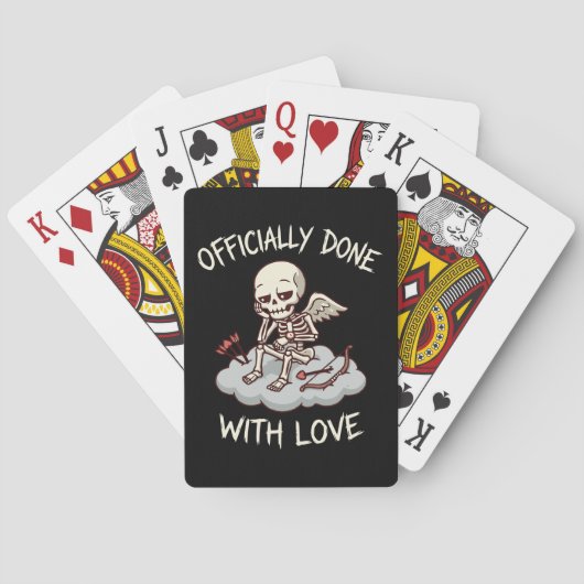 Officially Done With Love Skeleton Cupid Design Pokerkaarten (Achterkant)