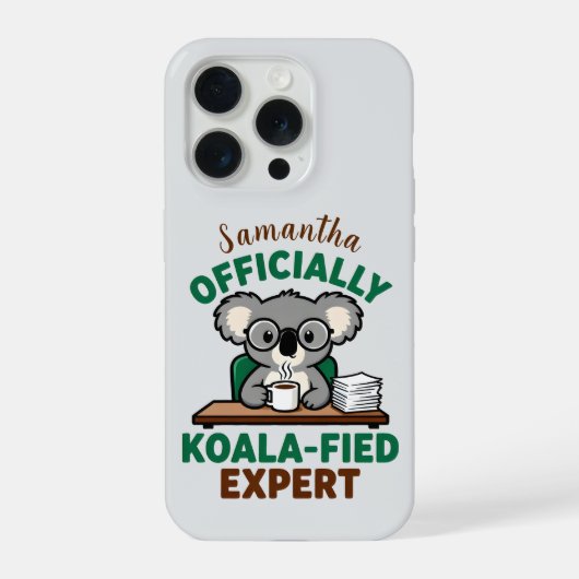 Officially Koala-fied Expert Funny Coffee Pun iPhone Hoesje (Achterkant)