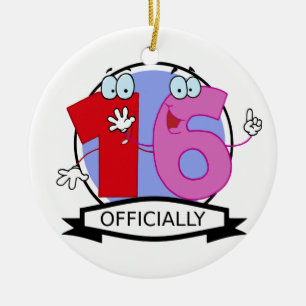 Officieel 16 Verjaardag Logo Keramisch Ornament