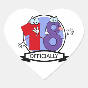 Officieel 18 Verjaardag Logo Hart Sticker