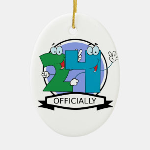 Officieel 24 Verjaardag Logo Keramisch Ornament