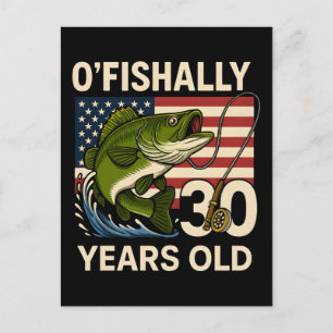Officieel 30 jaar oud grappige vissen verjaardag o feestdagenkaart