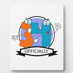 Officieel 34 Verjaardag Logo Fotoplaat