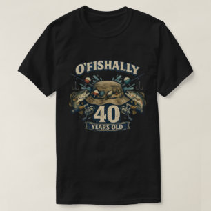 Officieel 40 Vissen Verjaardagsontwerp T-shirt