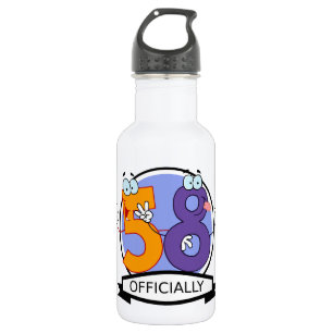 Officieel 58ste verjaardag nummer waterfles 