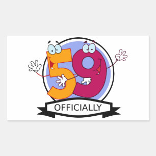 Officieel 59 zondagse banner rechthoekige sticker