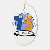 Officieel 75 zondagse banner keramisch ornament (Links)