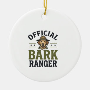 Officieel Bark Ranger-hond Vintage Grafisch_1 Keramisch Ornament