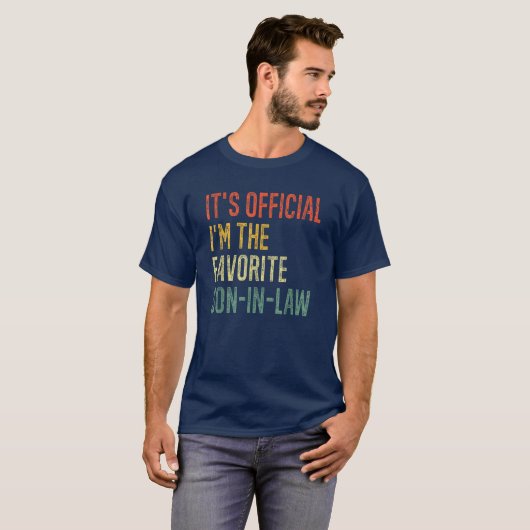 Officieel ben ik de favoriete schoonzoon retro t-shirt (Voorkant volledig)